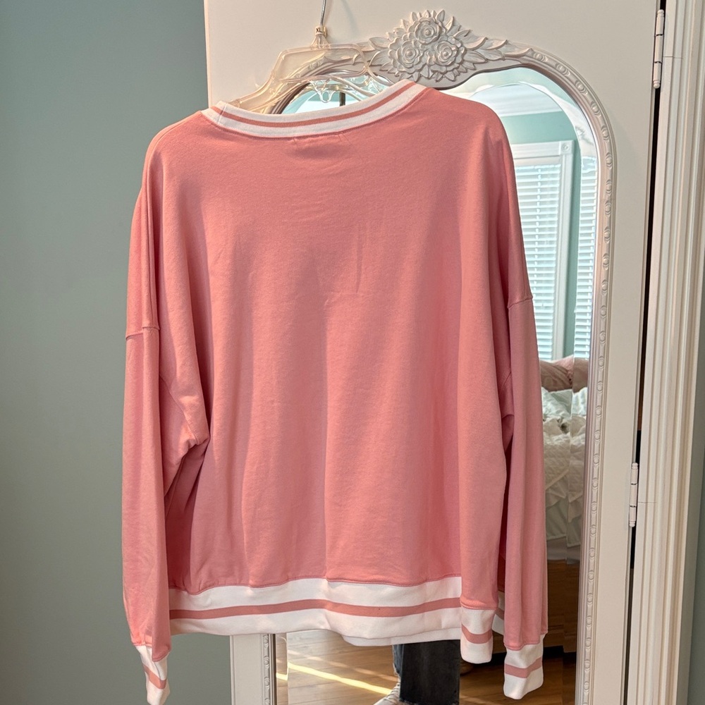 Peach Love California Pink Ghost Sweatshirt XL NWT comes with matching earrings - Picture 6 of 9